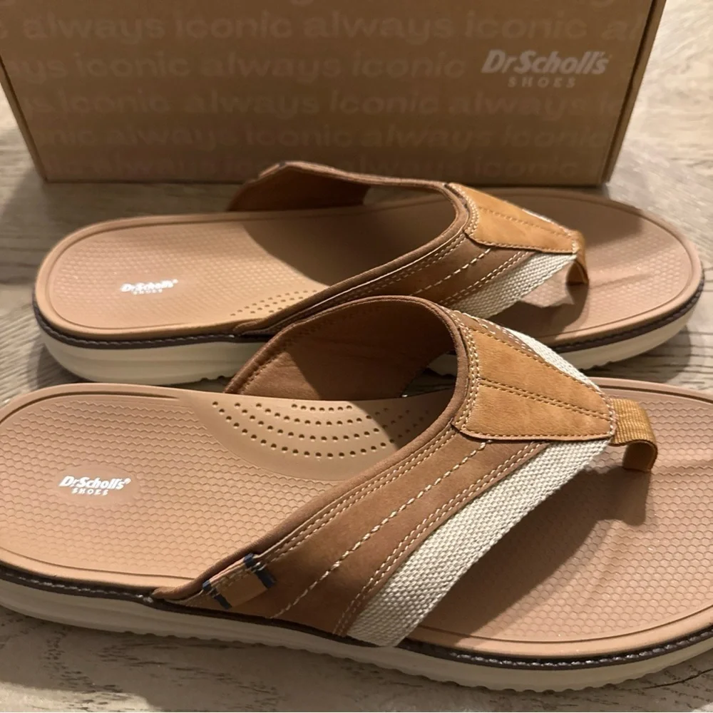 COPY - Dr. Scholl's Shoes Mens Sync In Tan Flip-Flops Sandals 13M